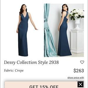 Dessy Bridesmaid dress style 2938 in midnight